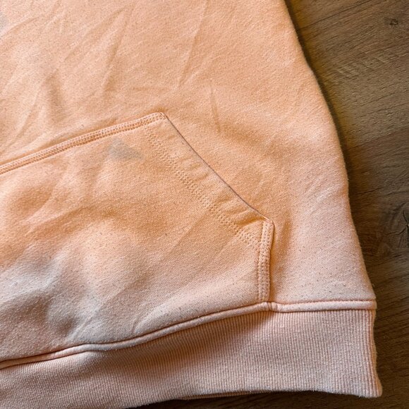 Carhartt Hoodie Sweatshirt Mens Large Orange Peach Distressed Long Sleeve - Picture 9 of 10